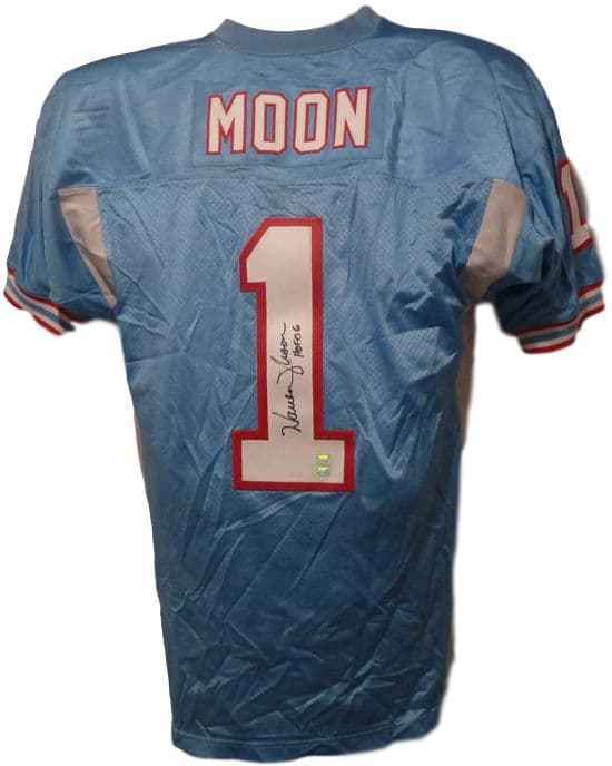 Warren Moon Signed Houston Oilers Mitchell & Ness Blue 48 Jersey HOF 12476