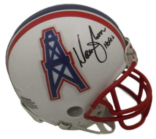 Warren Moon Autographed/Signed Houston Oilers Mini Helmet HOF JSA 12477