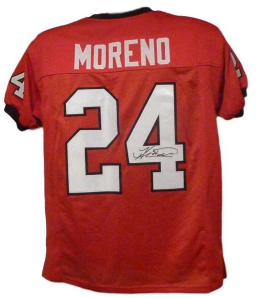 Knowshon Moreno Autographed/Signed Georgia Bulldogs Red XL Jersey 12487