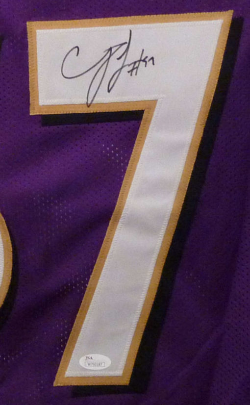 CJ Mosley Autographed/Signed Baltimore Ravens Purple XL Jersey JSA 12509