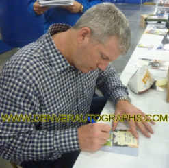 Mike Munchak Autographed Houston Oilers Goal Line Art card HOF 01 Blue 12522
