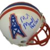 Mike Munchak Autographed Houston Oilers Riddell Mini Helmet HOF JSA 12523