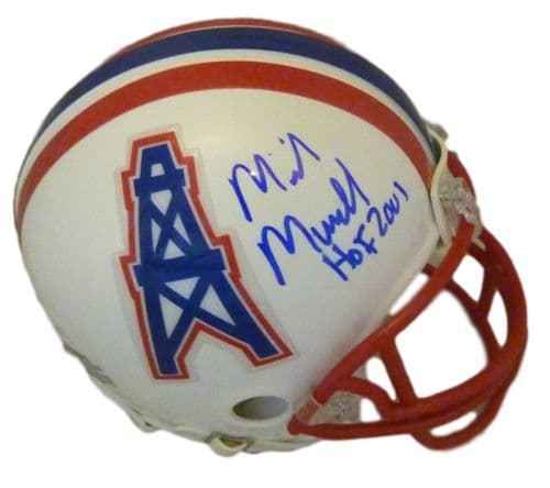 Mike Munchak Autographed Houston Oilers Riddell Mini Helmet HOF JSA 12523