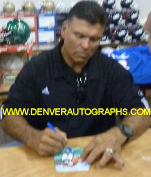 Anthony Munoz Autographed Cincinnati Bengals Goal Line Art Card Blue HOF 12526