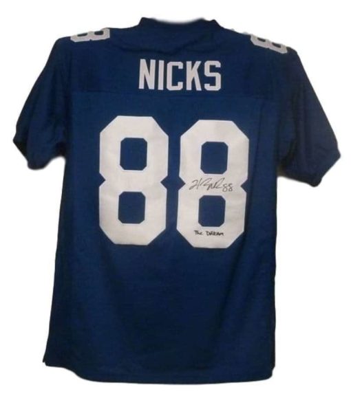 Hakeem Nicks Autographed New York Giants Blue XL Jersey The Dream 12580