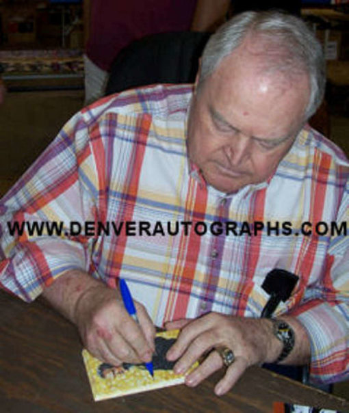 Chuck Noll Autographed Pittsburgh Steelers Goal Line Art Card Blue HOF JSA 12593