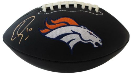 Emmanuel Sanders Autographed Denver Broncos Black Logo Football JSA 12608