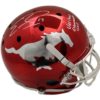 Emmanuel Sanders Signed SMU Mustangs Schutt Chrome Helmet Insc JSA 12626