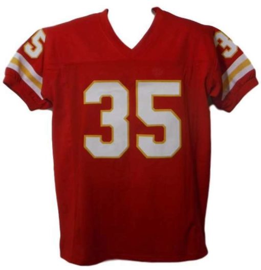 Christian Okoye Autographed/Signed Kansas City Chiefs XL Red Jersey JSA 12637