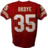 Christian Okoye Autographed/Signed Kansas City Chiefs XL Red Jersey JSA 12637