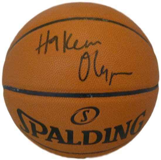 Hakeem Olajuwon Autographed Houston Rockets Spalding Basketball JSA 12640