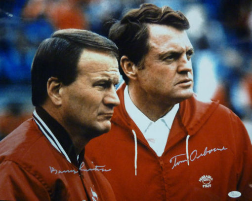 Tom Osborne & Barry Switzer Autographed/Signed 16x20 Photo JSA 12668