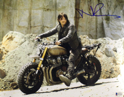 Norman Reedus Autographed/Signed Walking Dead 11x14 Photo Daryl Dixon BAS 12739