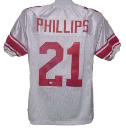 Kenny Phillips Autographed/Signed New York Giants White XL Jersey JSA 12745