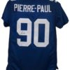 Jason Pierre-Paul Autographed/Signed New York Giants Blue XL Jersey JSA 12754