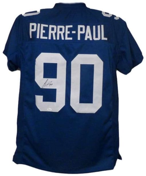 Jason Pierre-Paul Autographed/Signed New York Giants Blue XL Jersey JSA 12754