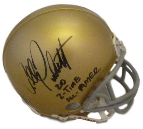 Alan Pinkett Autographed Notre Dame Mini Helmet 2 Time All American 12758