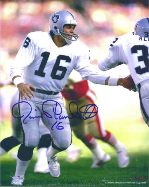 Jim Plunkett Autographed/Signed Oakland Raiders 8x10 Photo 12760 PF