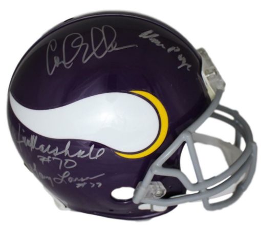Purple People Eaters Autographed Minnesota Vikings Proline Helmet PPE JSA 12764