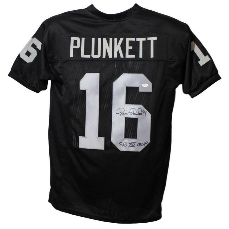 Jim Plunkett Autographed/Signed Oakland Raiders XL Black Jersey JSA SB MVP 12768