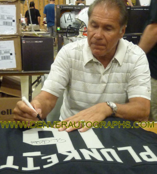 Jim Plunkett Autographed/Signed Oakland Raiders XL Black Jersey JSA SB MVP 12768