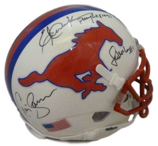 Pony Express Autographed SMU Mustangs Mini Helmet Dickerson McIlhenny JSA 12785