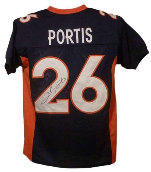 Clinton Portis Autographed/Signed Denver Broncos XL Blue Jersey JSA 12789