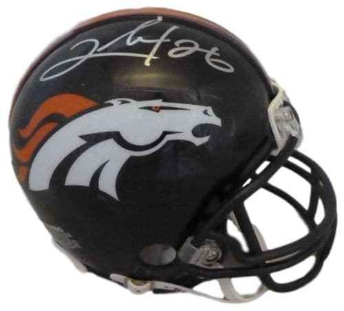 Clinton Portis Autographed/Signed Denver Broncos Riddell Mini Helmet JSA 12791