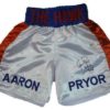 Aaron Pryor Autographed/Signed Boxing Trunks Hawk Time JSA 12800