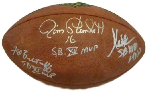 Oakland Raiders SB MVPs Autographed Official Football Biletnikoff +2 JSA 12811
