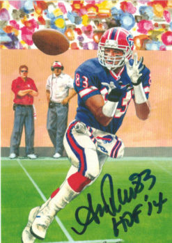 Andre Reed Autographed Buffalo Bills Goal Line Art Card Blue HOF 12828