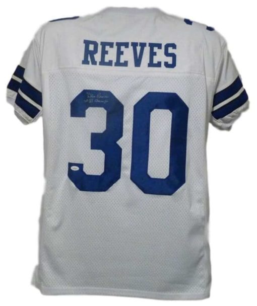 Dan Reeves Autographed/Signed Dallas Cowboys XL White Jersey SB VI JSA 12842