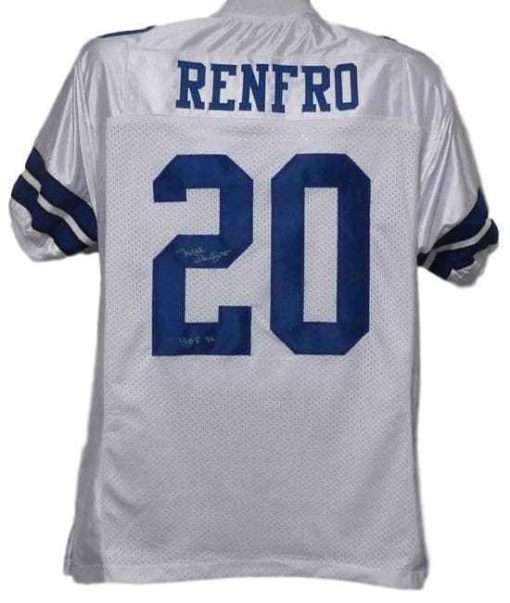 Mel Renfro Autographed/Signed Dallas Cowboys White XL Jersey HOF 12848