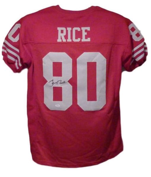 Jerry Rice Autographed San Francisco 49ers red jersey JSA 12862