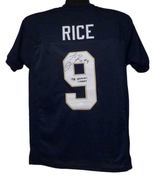 Tony Rice Signed Notre Dame Fighting Irish  XL Jersey National Champs JSA 12870