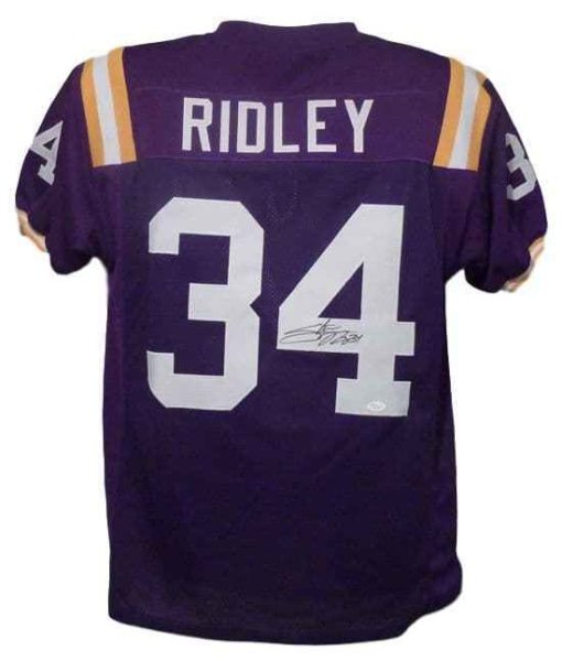 Stevan Ridley Autographed/Signed LSU Tigers Purple XL Jersey JSA 12880