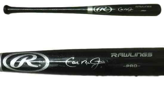 Cal Ripken Jr Autographed/Signed Baltimore Orioles Rawlings Black Bat JSA 12898