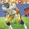 Willie Roaf Autographed New Orleans Saints Goal Line Art Card Blue JSA 12909