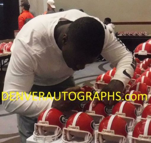 Roquan Smith Autographed/Signed Georgia Bulldogs Mini Helmet JSA 12920