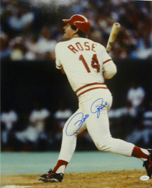 Pete Rose Autographed/Signed Cincinnati Reds 16x20 Photo JSA 12997