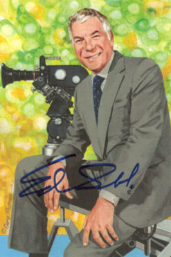 Ed Sabol Autographed/Signed NFL Goal Line Art Card Blue JSA 13054