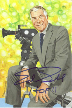 Ed Sabol Autographed/Signed Goal Line Art Card Blue HOF JSA 13056