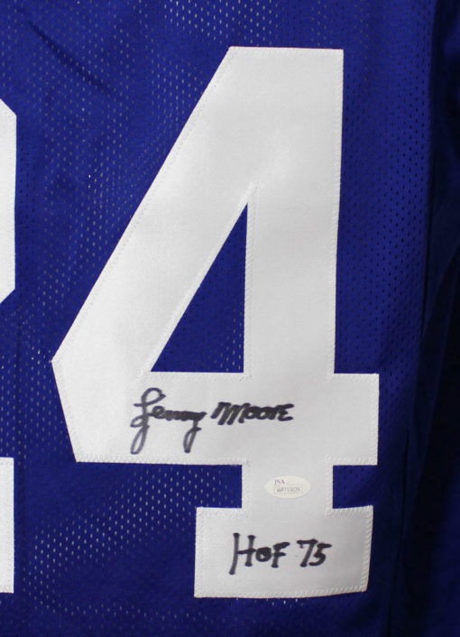 Lenny Moore Autographed/Signed Baltimore Colts Blue XL Jersey HOF JSA 13061