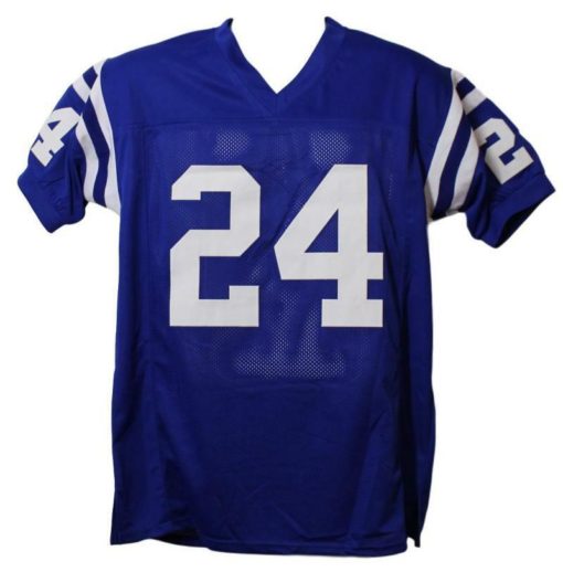 Lenny Moore Autographed/Signed Baltimore Colts Blue XL Jersey HOF JSA 13061