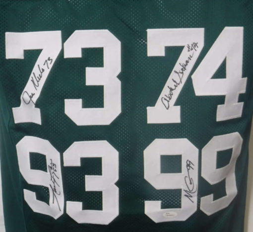 New York Jets Sack Exchange Autographed/Signed Green XL Jersey JSA 13063
