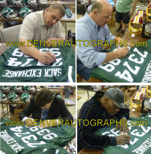 New York Jets Sack Exchange Autographed/Signed Green XL Jersey JSA 13063