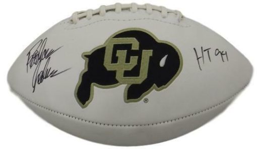 Rashaan Salaam Autographed Colorado Buffaloes White Panel Football HT JSA 13078