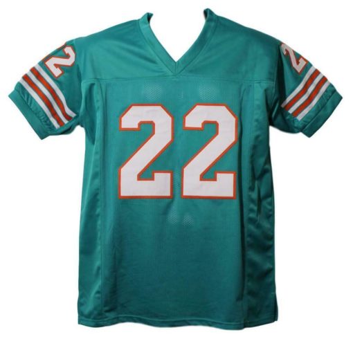 Mercury Morris Autographed/Signed Miami Dolphins Teal XL Jersey 17-0 TRI 13080