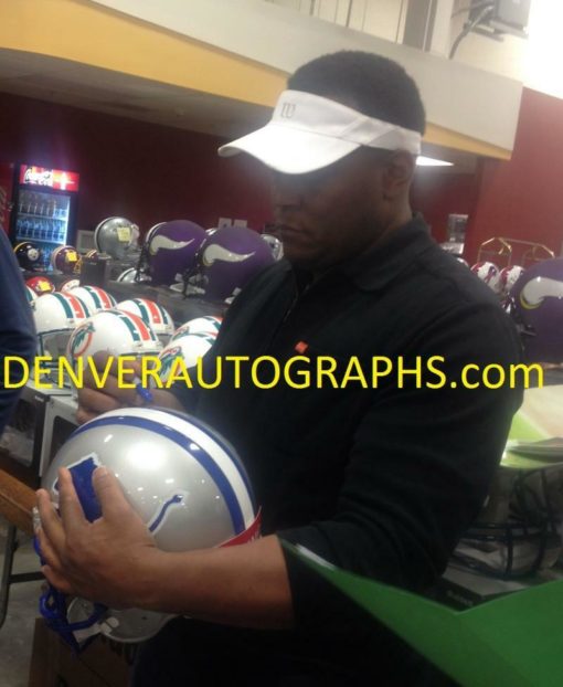 Barry Sanders Autographed/Signed Detroit Lions Proline Helmet JSA 13089