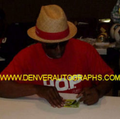 Deion Sanders Autographed Atlanta Falcons Goal Line Art Card Black 13103